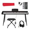 TORTE Electronic Piano 88 Keys Keys Full Scale Japanese Notation 128 Voices Wooden Housing Black Starter Set Manual Semi-Weight TDP-SP03WL/BK