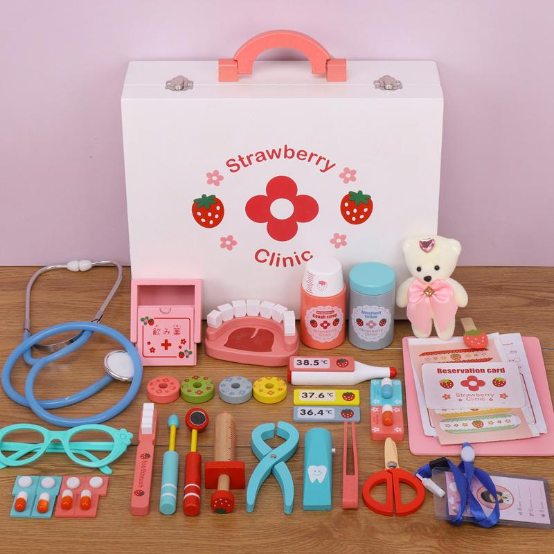 Детская деревянная временная домашняя аптечка для моделирования, набор доктора, медсестра для мальчиков и девочек, детская ролевая игрушка