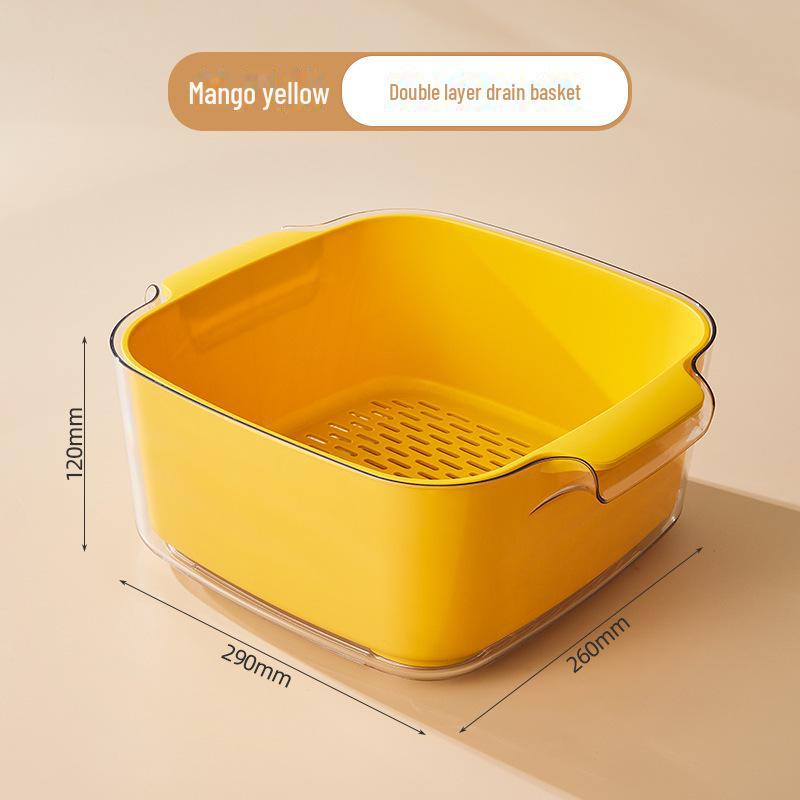 Двухслойная раковина для мытья овощей и сливная корзина - Пластиковая тарелка для фруктов и фильтр для мойки для кухни