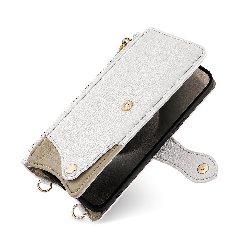 For Samsung Galaxy F06 5G Leather Case Wallet Stand Cover Irregular Tail Style with Chain Strap