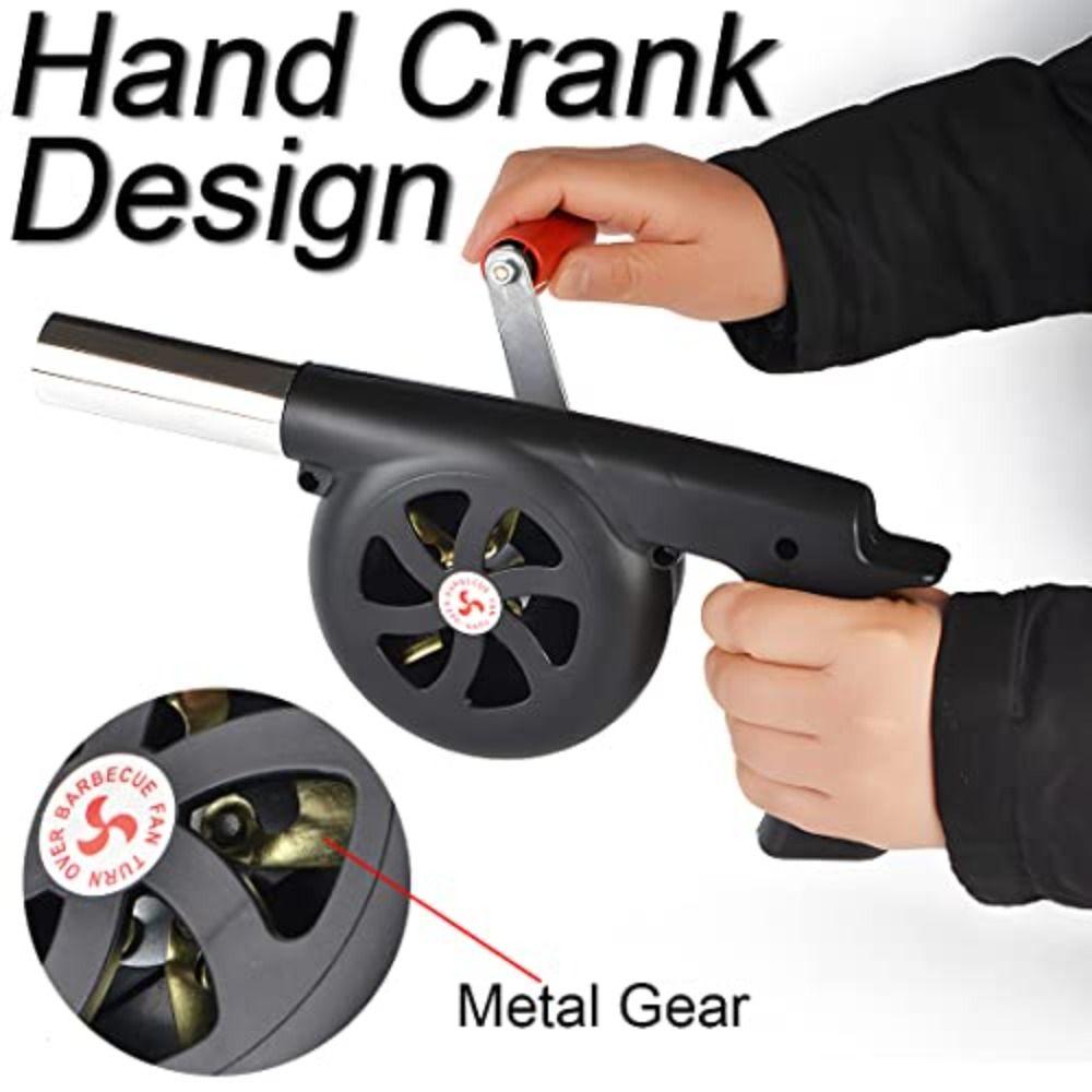 Black Hand-cranked Air Blower Durable BBQ Grill Fire Bellows Tools Barbecue Fan Picnic