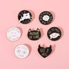 Creative Cartoon Cat Brooch Stylish Personalized Letter Pin For Fashion Accessories