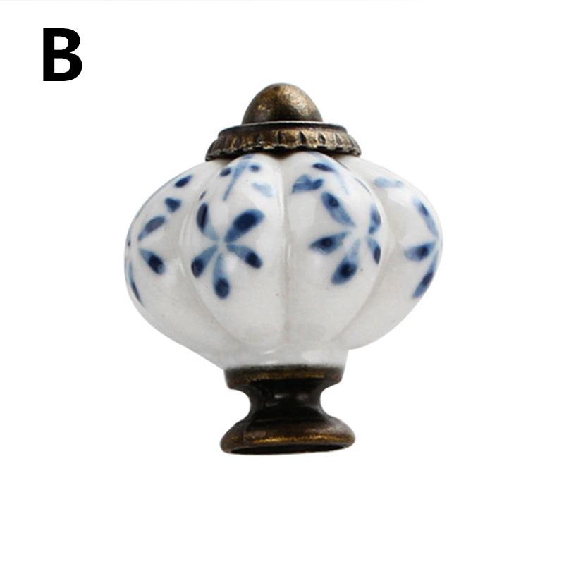 1PC Pumpkin Shape Drawer Pull Single Hole Cabinet Handle Knob Kitchen Ceramic Furniture Hardware