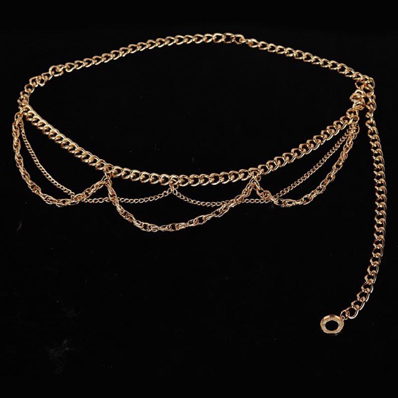 Metal Waist Chain For Women With Carved Details Unique Jewelry For Autumn Winter Fashion