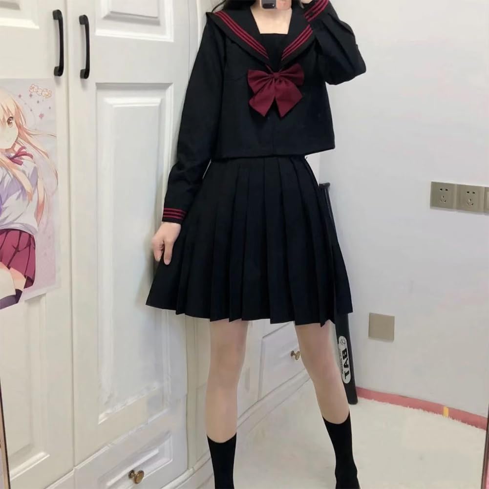 Limspace Косплей Сейлор Настоящая Школьница С Длинным Рукавом и Коротким Воротником-Бабочкой JK Школьная Плиссированная JK Класс Академии Кансай Британская Средняя Школа