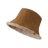 Autumn and Winter Korean Style Velvet Double-sided Fisherman Hat for Women Japanese Versatile Sunshade and Warm Plush Bucket Hat