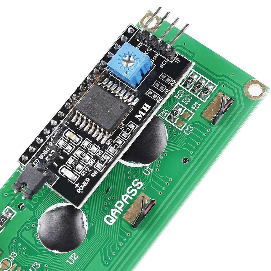 LCD1602+I2C 1602 16x2 1602A Синий/Зеленый экран HD44780 Символьный LCD /с IIC/I2C Последовательным Интерфейсным Адаптером Модуль Для Arduino