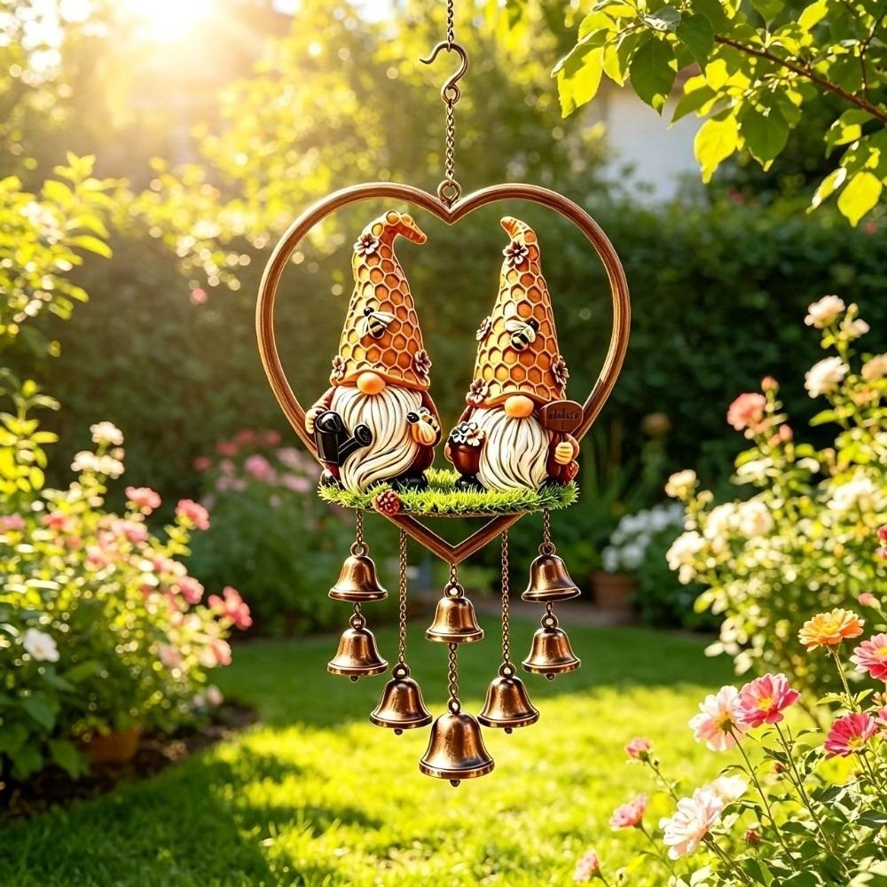Home Decor Metal Wind Chime Santa Claus Christmas Hanging Ornament Hanging Pendant Courtyard