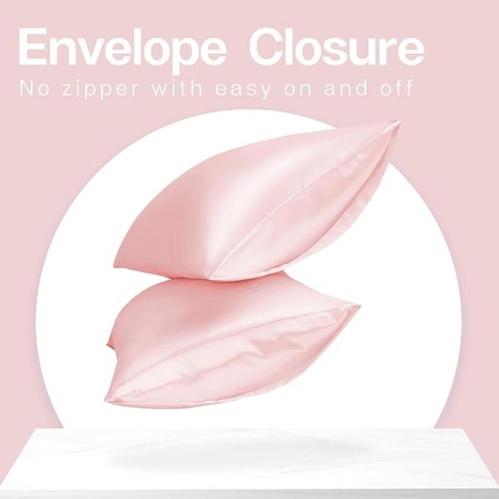 Наволочка из атласа размера Queen Size для волос и кожи, наволочка из шелкового атласа, 2 шт., набор наволочек из 2 шт., шелковистая наволочка с застежкой-конвертом