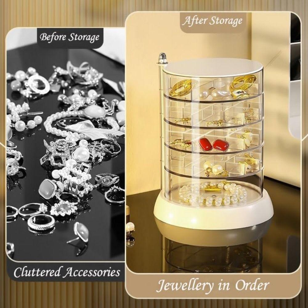 4-5 слоев вращающаяся шкатулка для ювелирных изделий вращающаяся на 360 градусов прозрачная стойка для ювелирных изделий бытовая