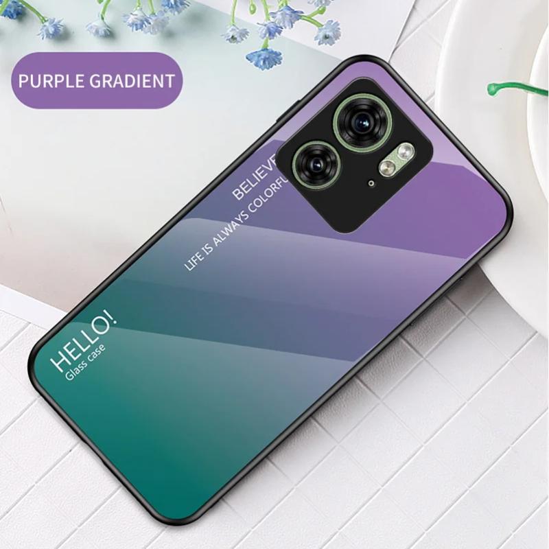 Чехол из закаленного стекла с градиентной росписью для MOTOROLA Moto Edge 40 Neo Edge 30 Ultra 20 Moto G7 Play G7 Power, защита объектива камеры, противоударная задняя крышка
