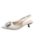 French wedding shoes white bridesmaid shoes femininity pointed single shoes stiletto high heels rhinestone bag head sandals women