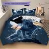 3pcs Wolf Moon Soft Comfortable Bedding set, For Bedroom, Guest Room And Dorm, All - Season Use, High-Definition Printing170