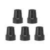 5pcs Crutch Tip Professional Rubber Replacement Walking Stick Cane Tip Accessory Black 0.7 Inch