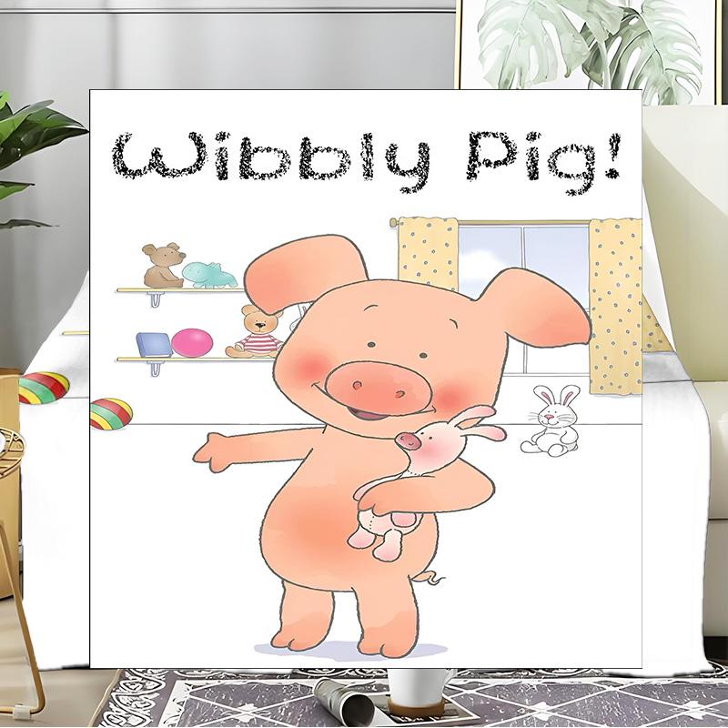 Wibbly Pig Adventure Blanket Flannel Throw for Sofa, Indoor, Camping, Living Room, Office, Chair, And Bed Soft Birthday Gift