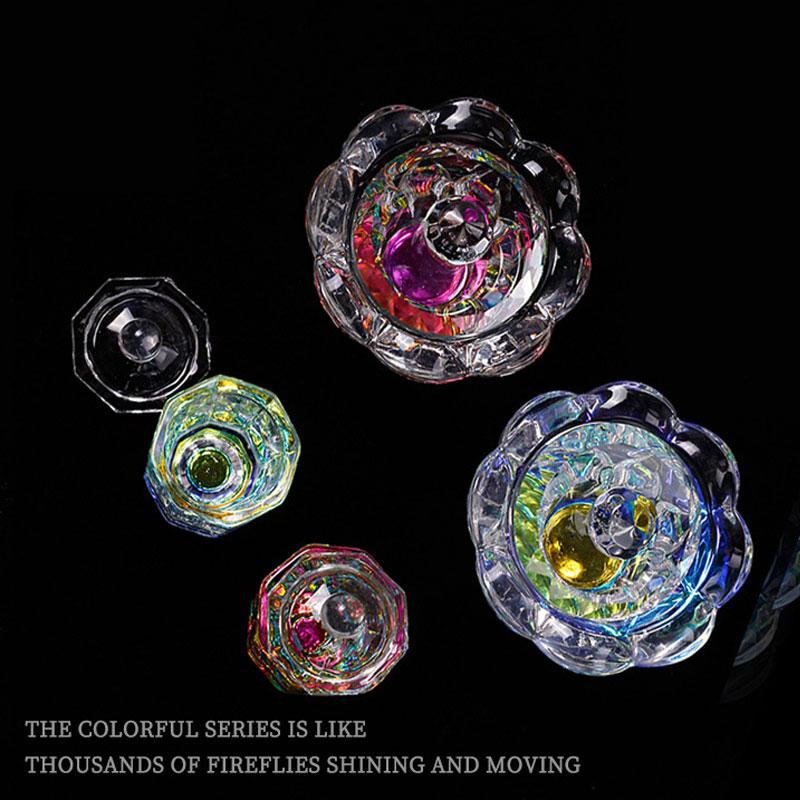 1Pcs Rainbow Crystal Clear Acrylic Liquid Dish Tappen Dish Glass Cup With Lid Bowl For Acrylic Powder Monomer Nail Art Tool