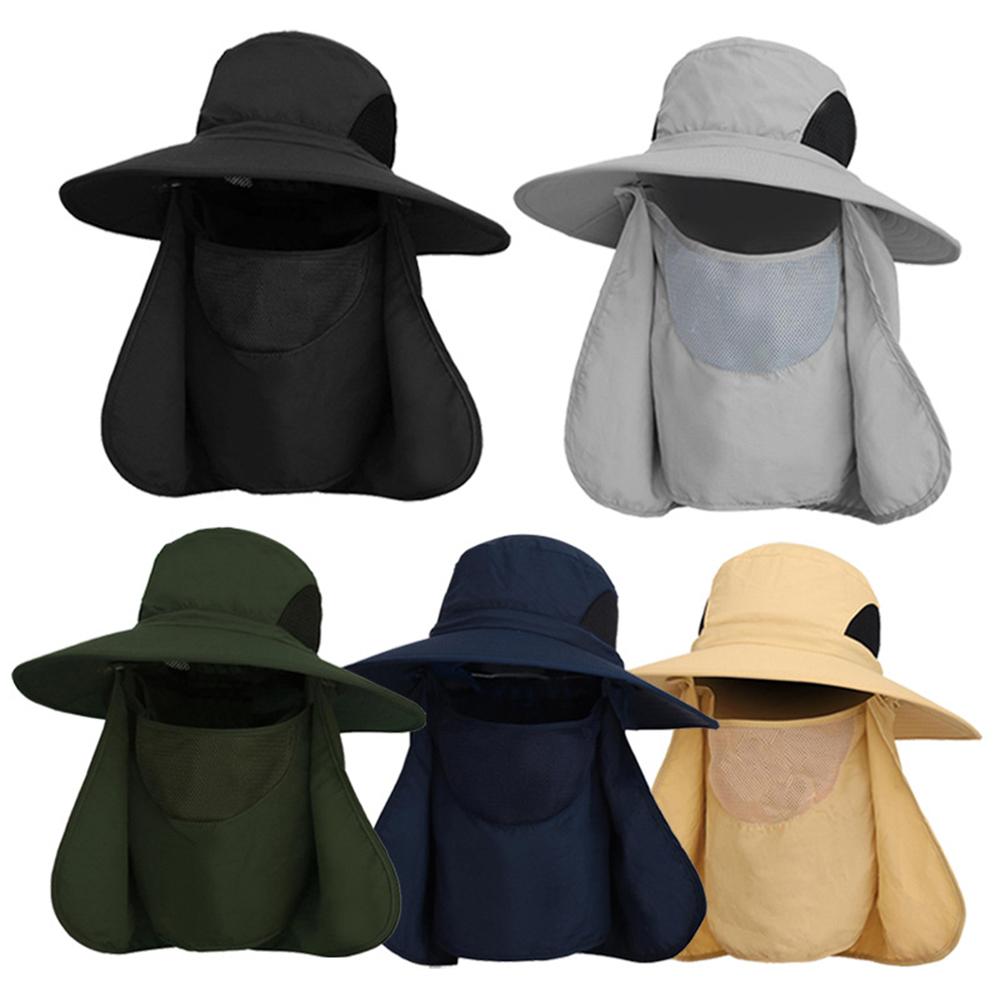 Outdoor UV Protection Sun Hat Fishing Hat with Face Cover and Neck Flap for Men and Women Hiking Climbing Gardening