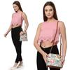 Women Girls Floral Print Faux Leather Sling Bag Crossbody