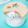 Transparent Hamster Bathtub Star Moon Shape Anti-leak Hamster Sand Bath Box with Cover Hamster Bathroom Pet Cleaning