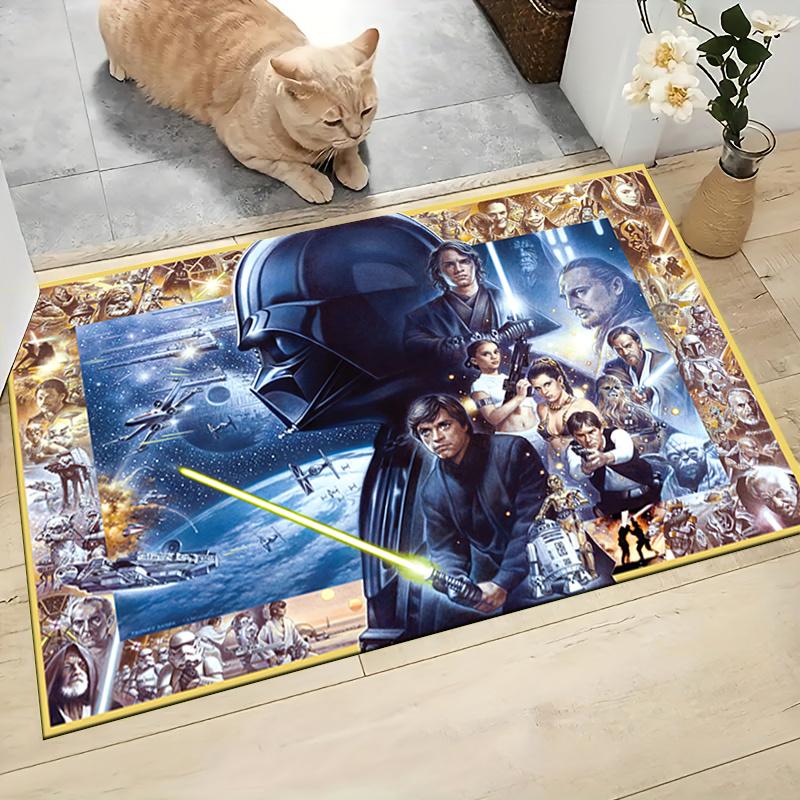 1pc Star Wars Cartoon Carpet, 100% Polyester, Non-slip, Machine Washable, Waterproof, Outdoor Yard and Garden Decor, Home and Bedroom Decorative
