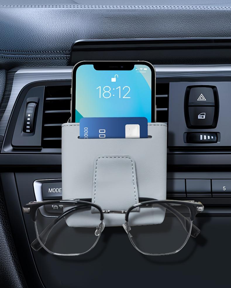 Многофункциональный автомобильный органайзер для хранения, крепящийся на воздуховод, с клейкой присоской | Органайзер на приборную панель с держателем для телефона