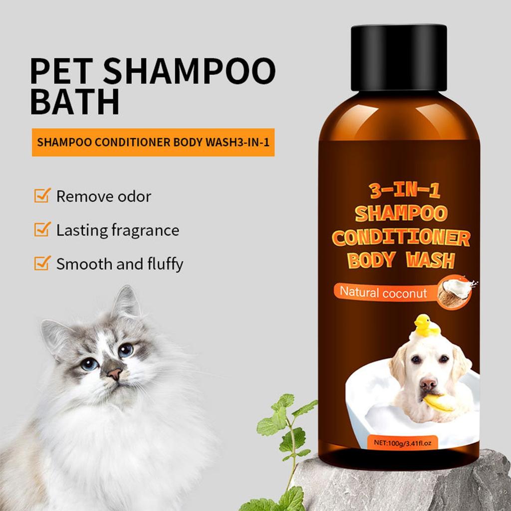 3in1 Dog Shampoo, Conditioner & Body Wash For Cats & Dogs To Resolve Straightness,100ml