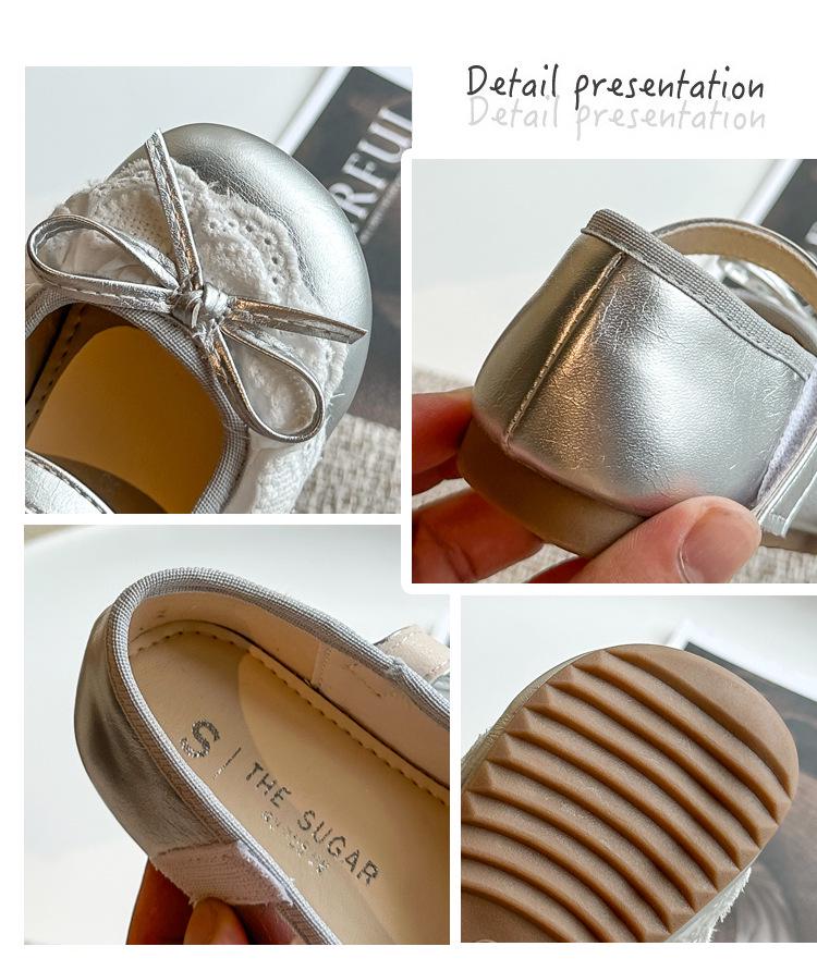 Весна 2026 Девочки Бант Принцесса Мягкая Подошва Кожаные Лоферы