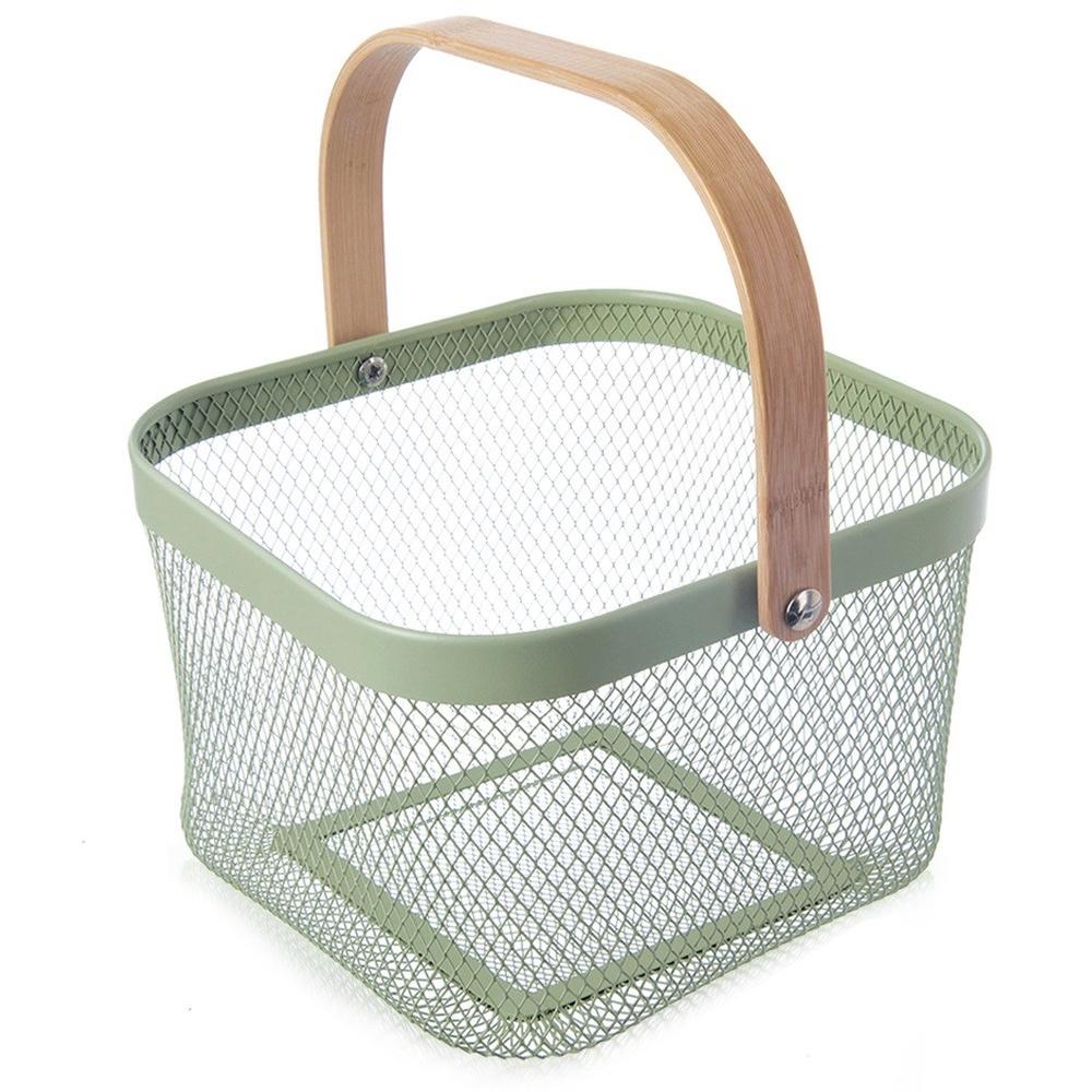 ЗЕЛЕНОВАТЫЙ металлический корзина для хранения 27x24,5x17,5 см