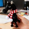 Cool Black Horse Plush Keychain Soft Stuffed Animal Pendant for Bag Backpack Keys Handmade Gift for Girls Boys Friends Family Birthday Christmas