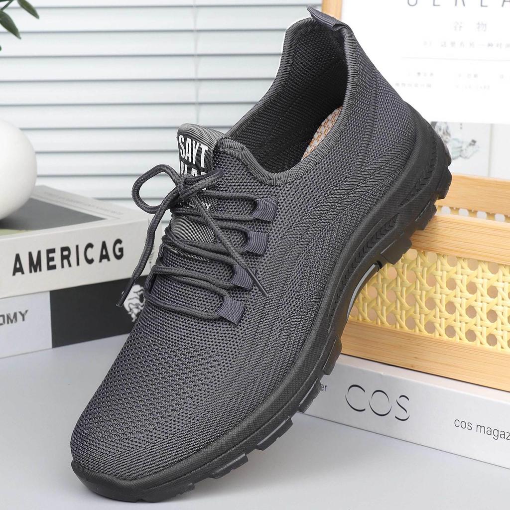 Мужские черные повседневные туфли «Золотая осень» со светлой полиуретановой подошвой