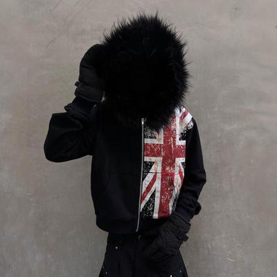 Плюшевая толстовка Y2K с крутым принтом, модная, унисекс, трендовая, крутая, уличная, повседневная, с капюшоном, на осень и зиму