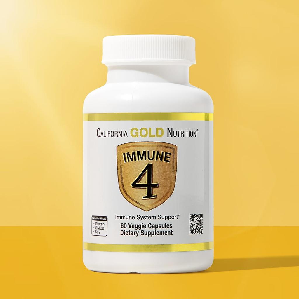 California Gold Nutrition Immune 4, поддержка иммунной системы, 60 растительных капсул