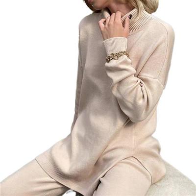 Хит продаж Свитер Свободный трикотаж Свитер с высоким воротником для женщин Осень Зима