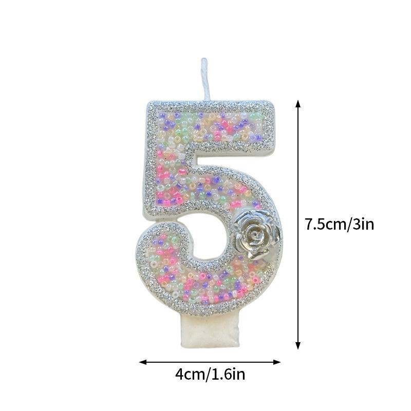 Colored Balls Digital Candles Unique 0-9 Number Birthday Cake Candles Fun Glitter Cupcake Topper Wedding Birthday Party Supplies