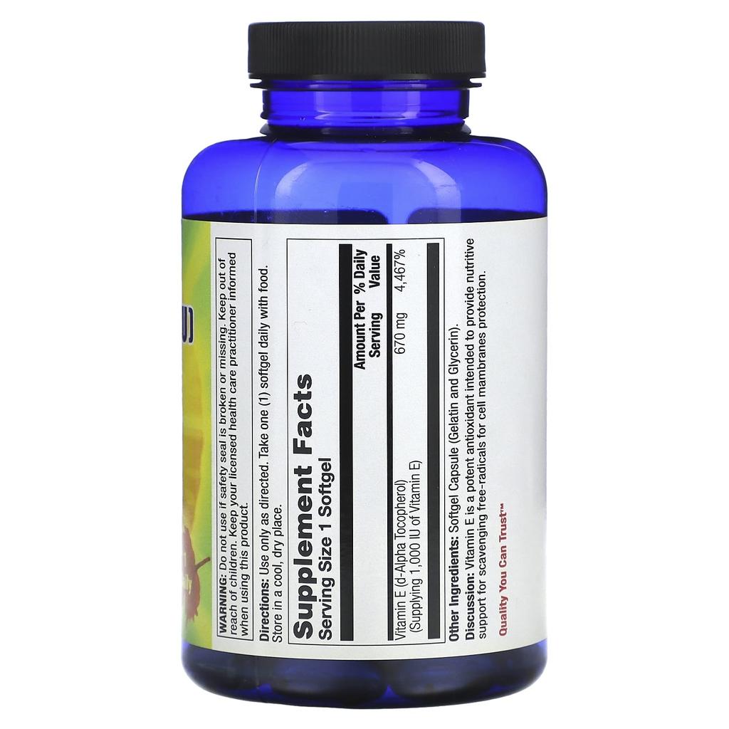 Nature'S Life, Vitamin E, 670Mg(1,000Iu), 100 Softgels