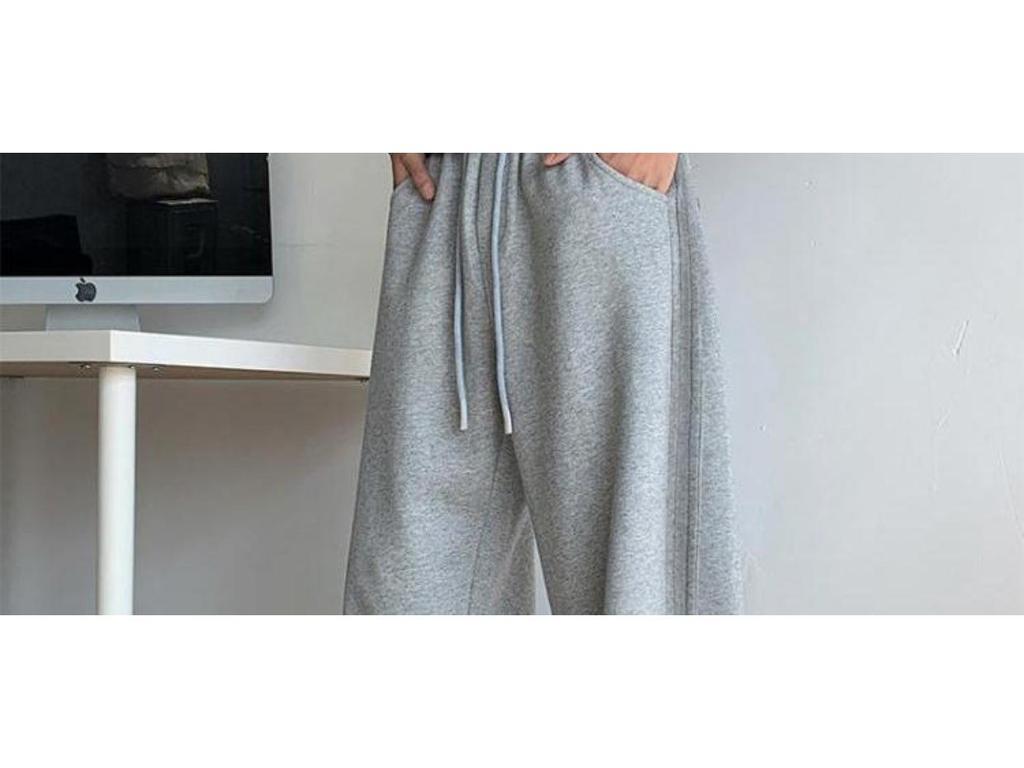 Серые брюки-шаровары унисекс, повседневные, свободные, прямые, с широкими штанинами, для весны и осени