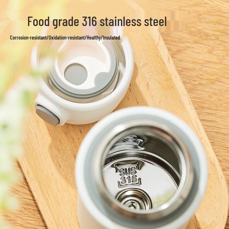 Deli 420ml 316 Stainless Steel Bounce Lid Insulated Mug