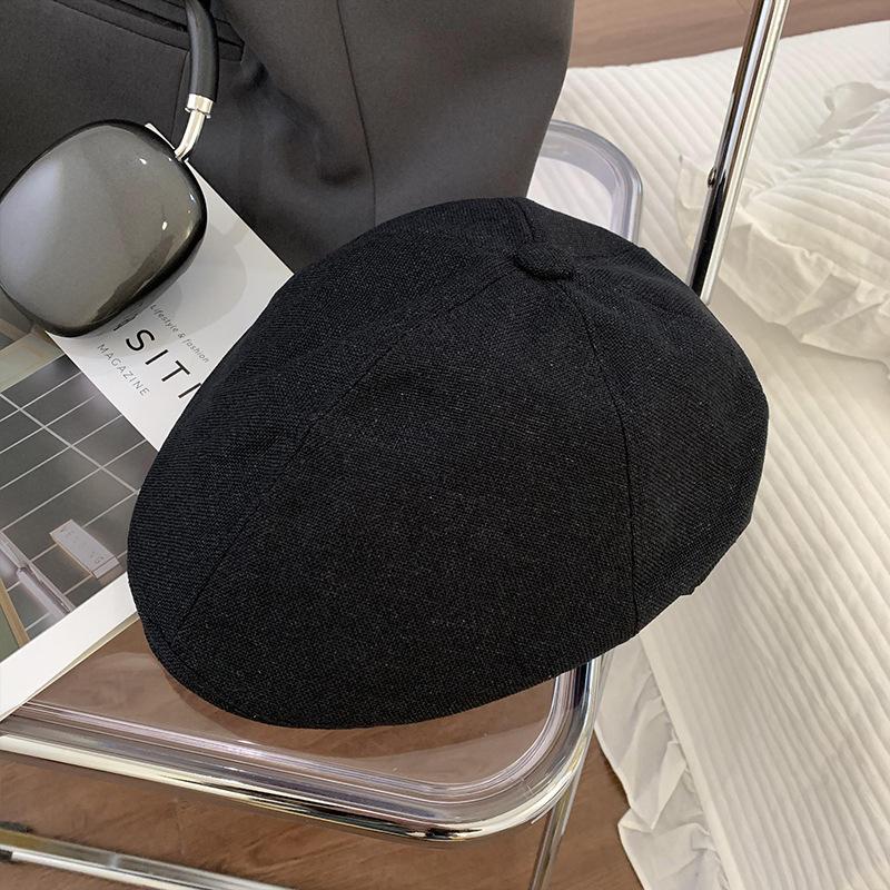 RICYGVM Autumn Beret For Women American Retro Cotton Linen Forward Hat Fashion Girl Artist Painter Cap Solid Color Berets Visors