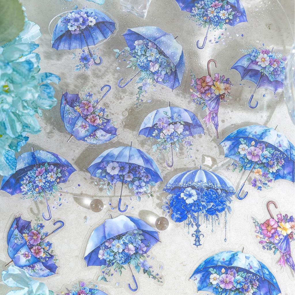 20 Pcs Floral Umbrella Journaling Stickers PET Junk Journal Supplies for Scrapbooking Crafts Planner Collage Card Album