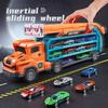 Coaster Racetrack Car-Rocket Lift Transformed Racing Car Combination Large Car Transporter Truck Folding Track Vehicle Kids Gift