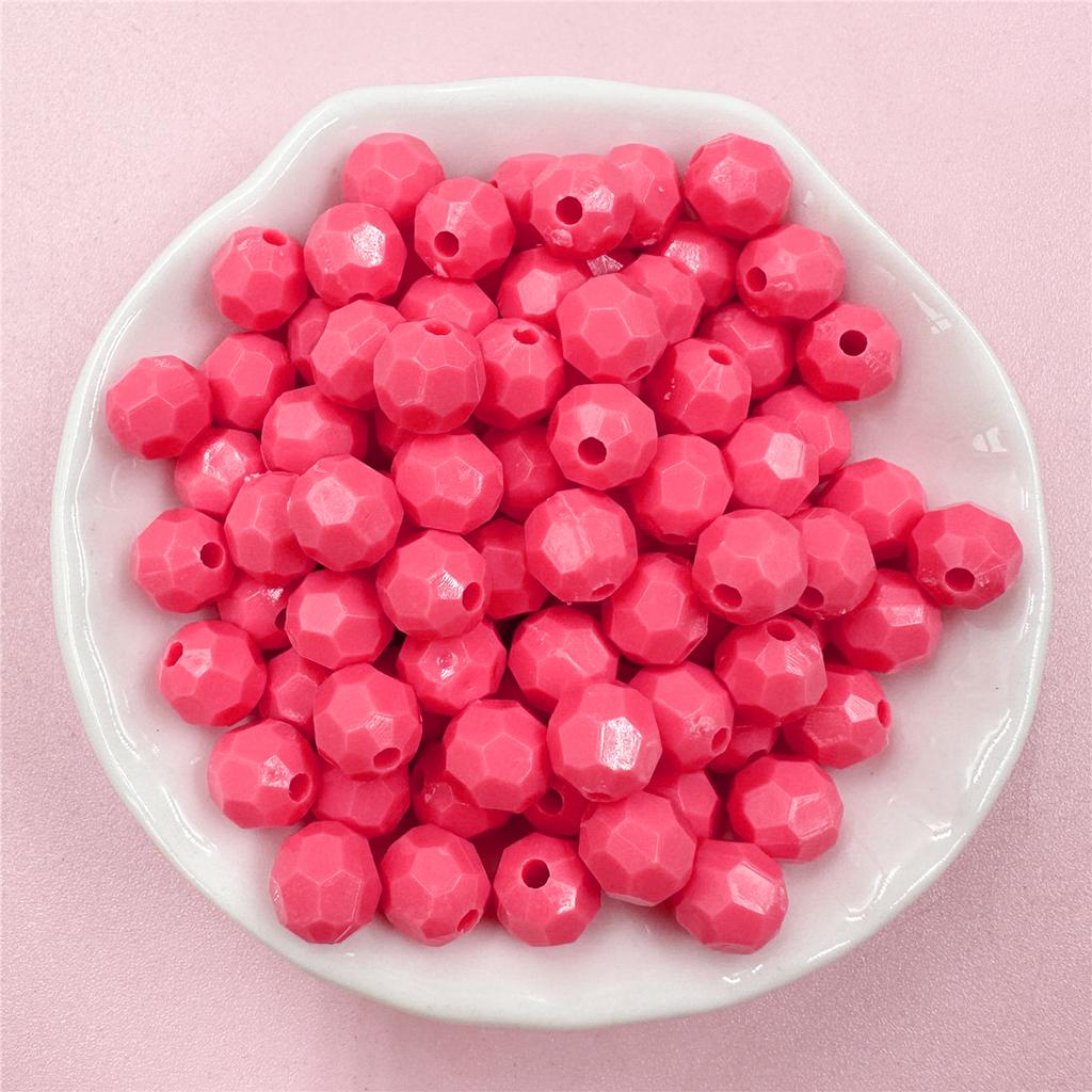 Сплошные цветные круглые бусины, 50 шт., акриловое детское ожерелье, цепочка для мобильного телефона, аксессуары, браслет, подарочная сумка, 7,5*8 мм, разная огранка