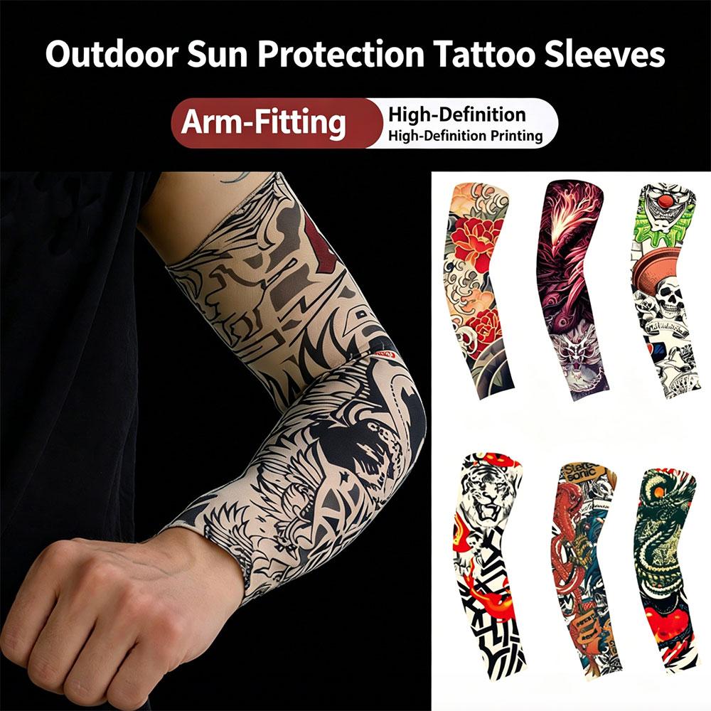 (6Pairs)UV Arm Sleeves | Sun Protection Tattoo Sleeves Cooling Arm Cover Breathable Anti Slip Temporary Tattoo 1