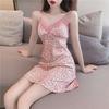 Women's 2023 Pink Leopard Print Lace Suspender Nightdress - Sexy, Thin, and Perfect for Spring & Summer