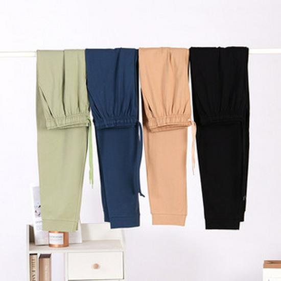 Мужские пижамные брюки большого размера из модала и ледяного шелка - Повседневные, Свободные, Длинные, Цельные