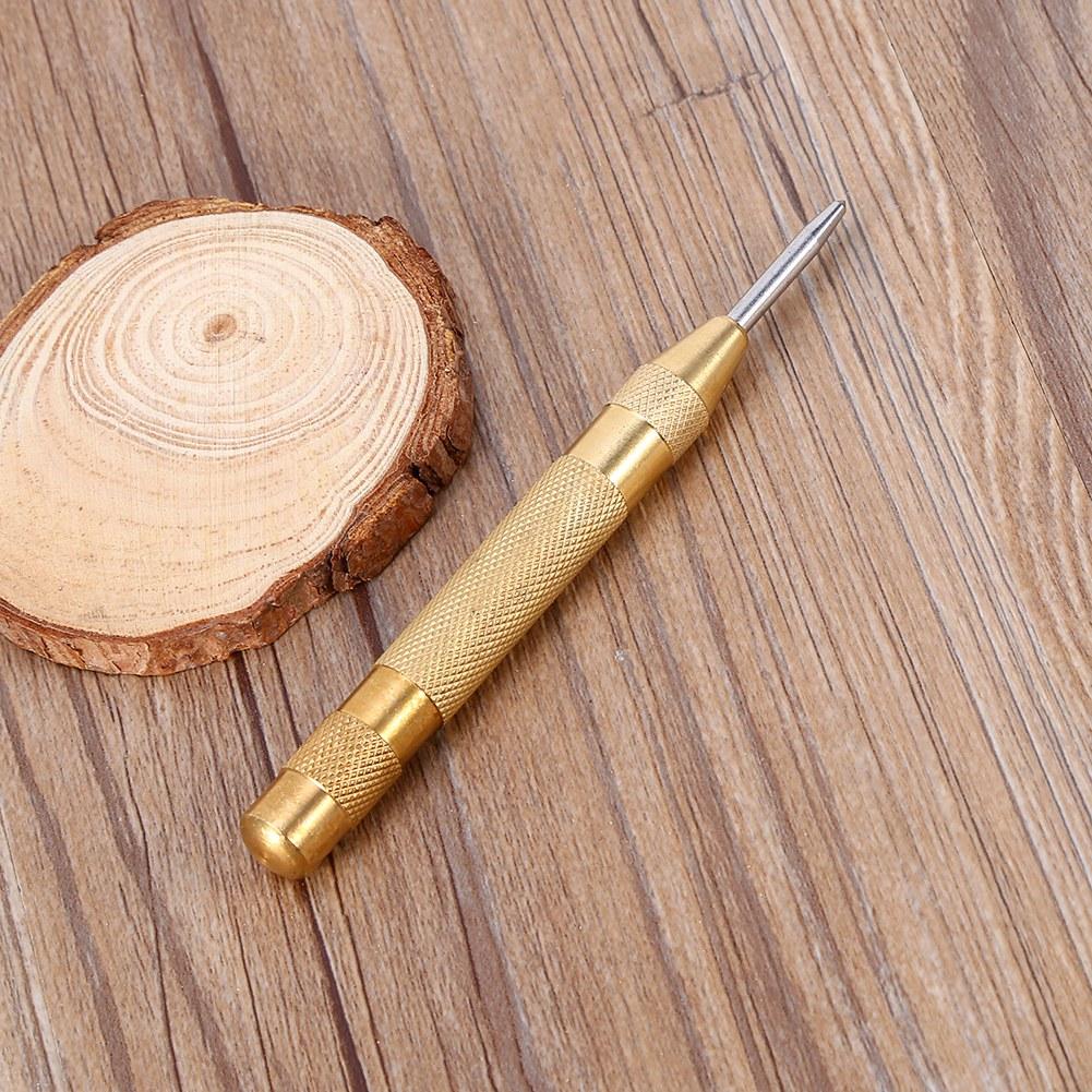 SemiAutomatic Center Punch Tool with HSS Tip Spring Loaded Brass Body