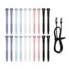 20Pcs Reusable Cable Ties Straps Adjustable Cord Organizer Elastic Silicone Cord Keeper for Bundling and Organizing