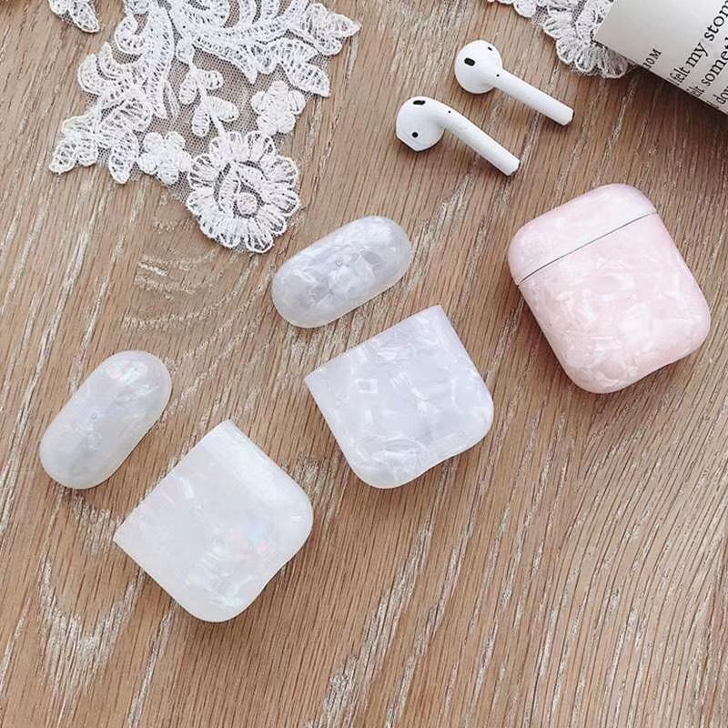 Креативный простой узор в виде ракушки для защитного чехла AirPods, Apple 2-го поколения, Bluetooth беспроводная гарнитура, силиконовый, противоударный