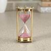 Brass Sand Timer Hour Glass Sand Glass Clock Ideal for Exercise Tea Making Ross London Pink Sand Timer Showpiece 8.89 Cm