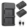 Camera LP E17 Battery & Charger Kit with 2 Slot Battery Charger + 2pcs LP E17 Batteries 7.2V 1400mAh + USB Charging