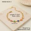 GEMCHIC Women's Stainless Steel Geometric Stackable Bracelet Set, Sweet Chic Rhinestone Colorful Jewelry for Daily Life